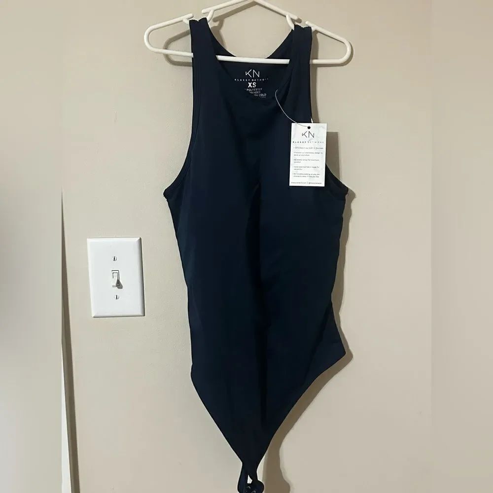 NWT Klassy Network Navy Padded Bodysuit XS